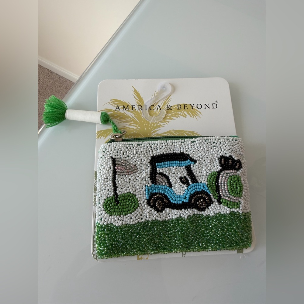 Viral Beaded Golf Cart Coin Purse with tassel